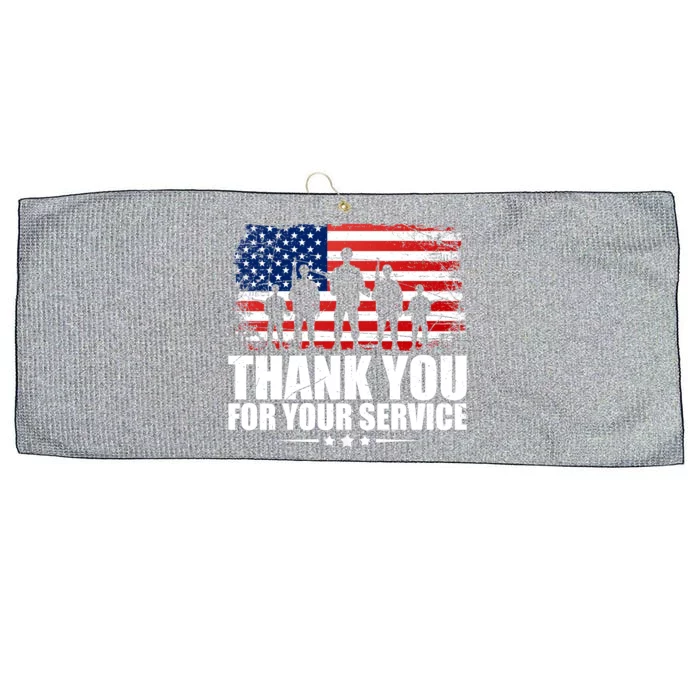 Thank You For Your Service Veteran Day Gift Large Microfiber Waffle Golf Towel