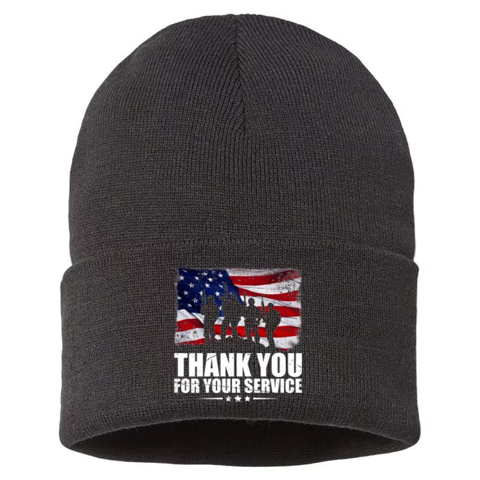 Thank You For Your Service Veteran Day Gift Sustainable Knit Beanie