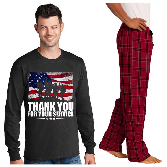 Thank You For Your Service Veteran Day Gift Long Sleeve Pajama Set