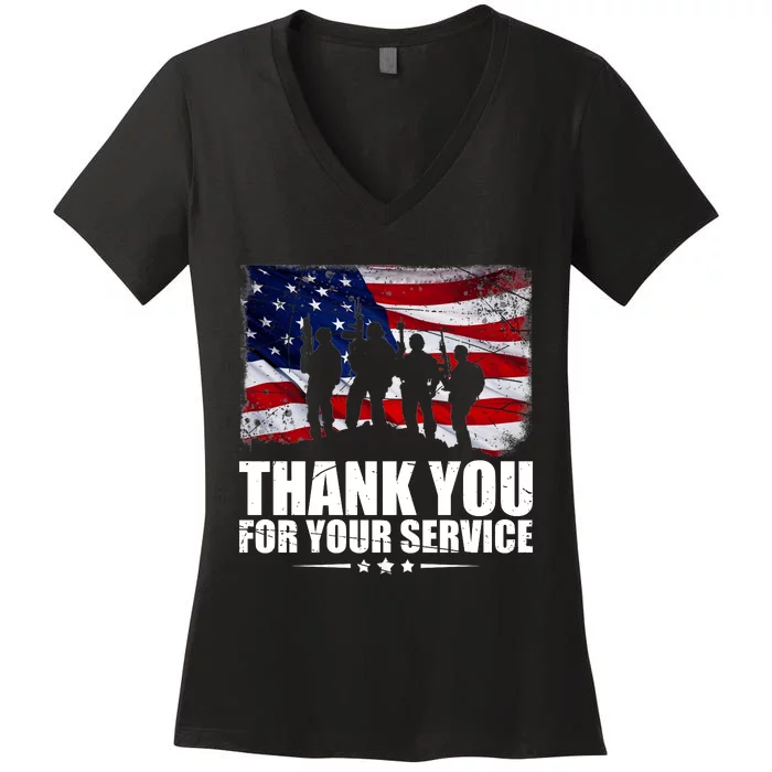 Thank You For Your Service Veteran Day Gift Women's V-Neck T-Shirt