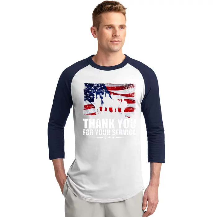 Thank You For Your Service Veteran Day Gift Baseball Sleeve Shirt