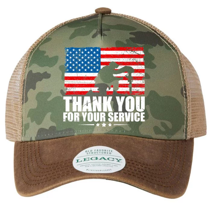 Thank You For Your Service Veteran Day Gift Legacy Tie Dye Trucker Hat