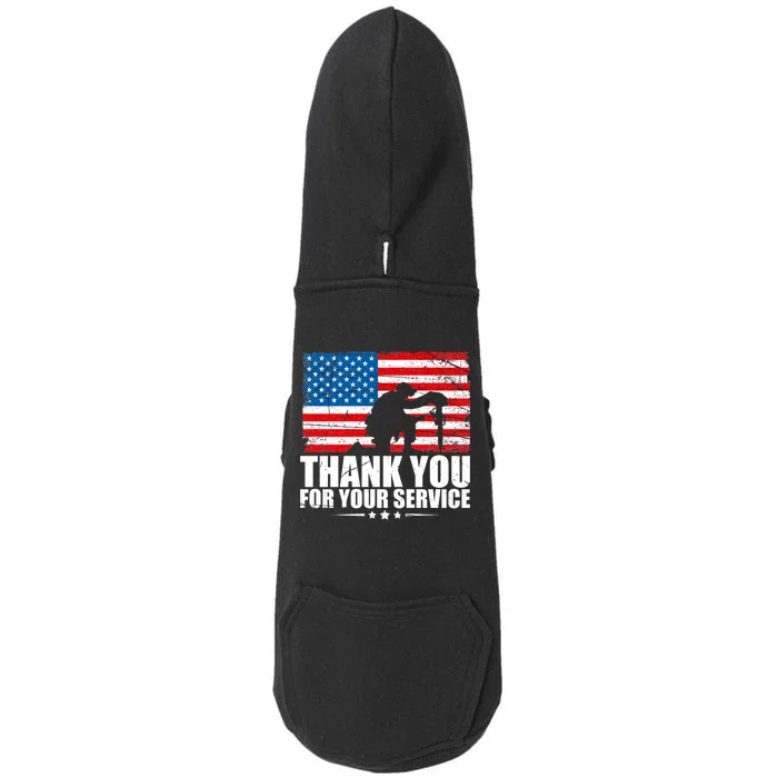 Thank You For Your Service Veteran Day Gift Doggie 3-End Fleece Hoodie