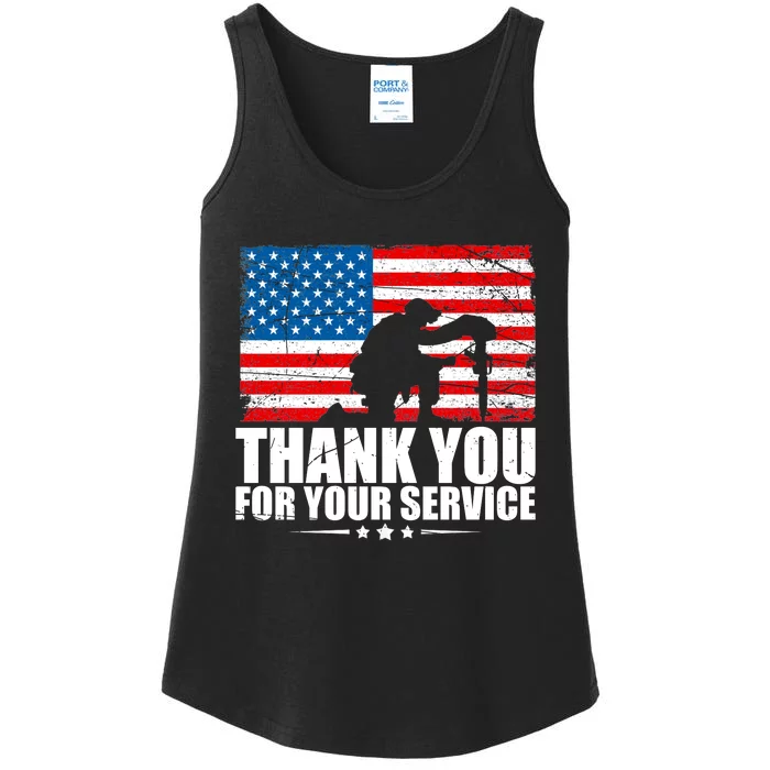 Thank You For Your Service Veteran Day Gift Ladies Essential Tank