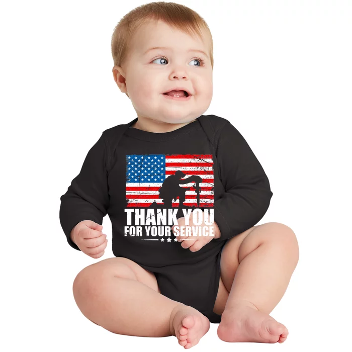 Thank You For Your Service Veteran Day Gift Baby Long Sleeve Bodysuit