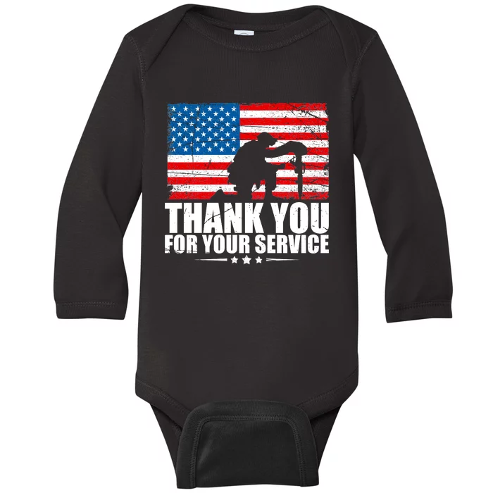 Thank You For Your Service Veteran Day Gift Baby Long Sleeve Bodysuit