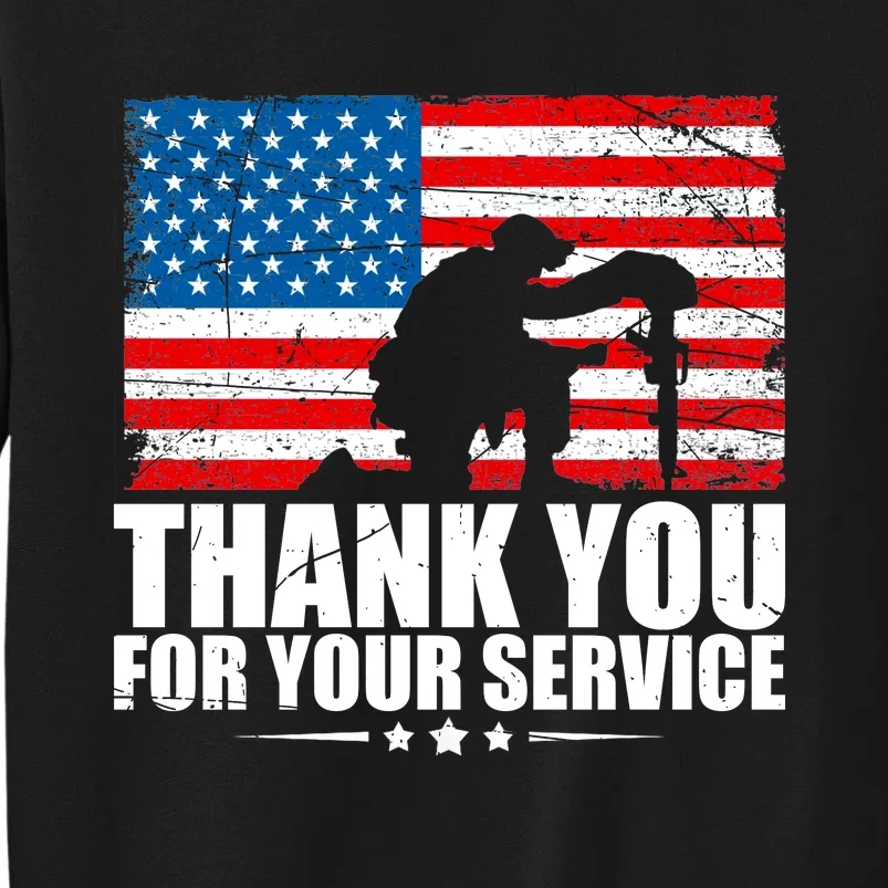 Thank You For Your Service Veteran Day Gift Tall Sweatshirt