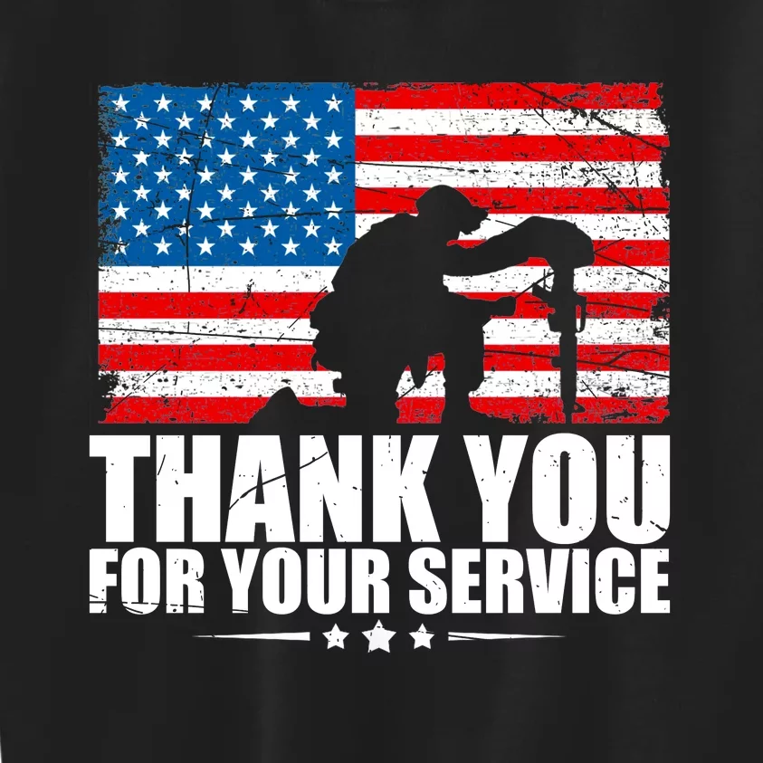 Thank You For Your Service Veteran Day Gift Kids Sweatshirt