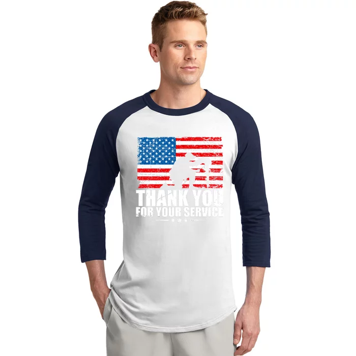 Thank You For Your Service Veteran Day Gift Baseball Sleeve Shirt