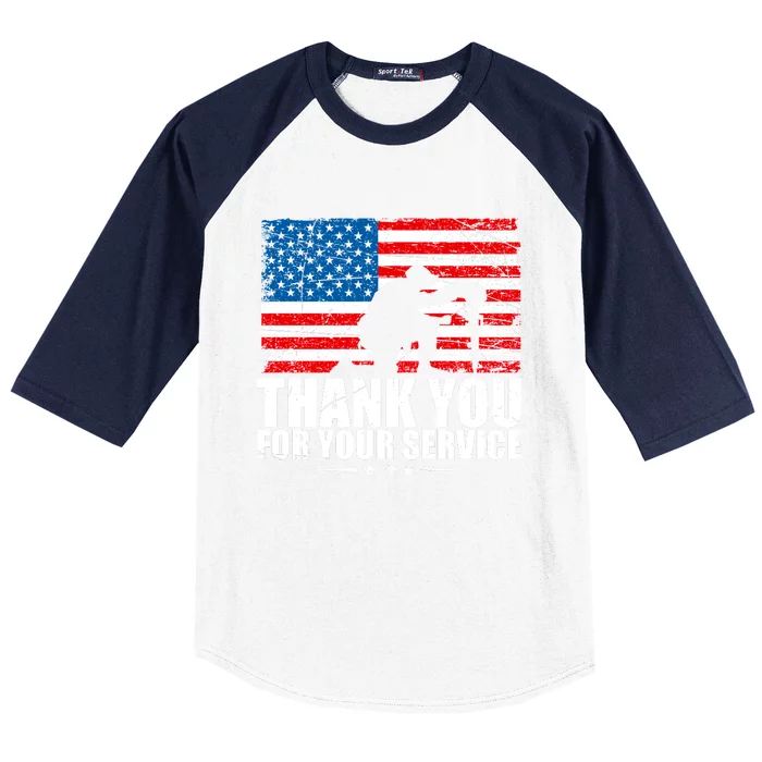 Thank You For Your Service Veteran Day Gift Baseball Sleeve Shirt