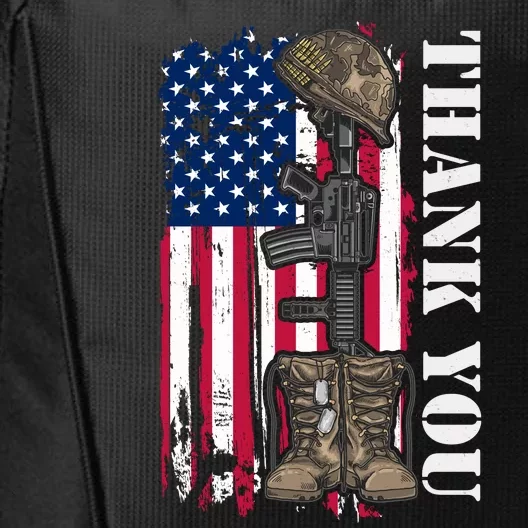 Thank You For Your Service Memorial Day USA American Flag City Backpack