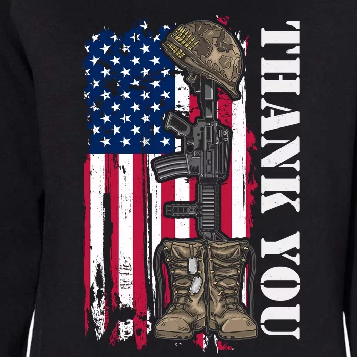 Thank You For Your Service Memorial Day USA American Flag Womens California Wash Sweatshirt