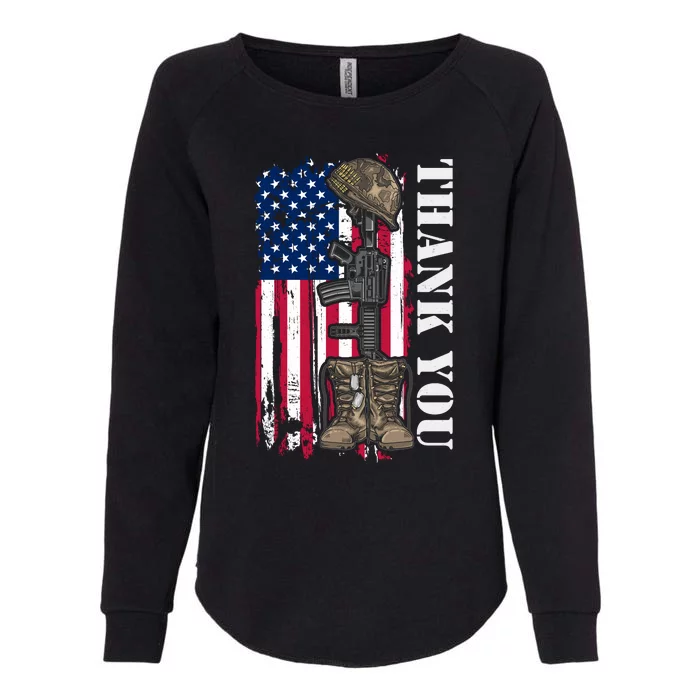 Thank You For Your Service Memorial Day USA American Flag Womens California Wash Sweatshirt