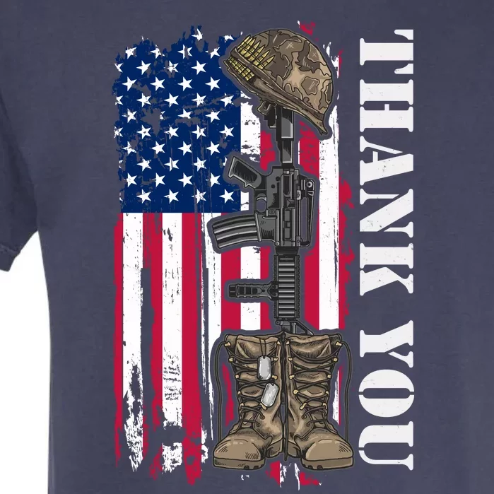 Thank You For Your Service Memorial Day USA American Flag Garment-Dyed Heavyweight T-Shirt