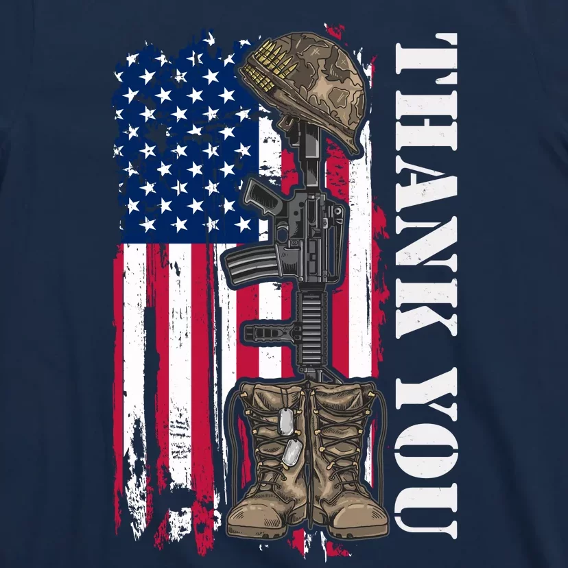 Thank You For Your Service Memorial Day USA American Flag T-Shirt