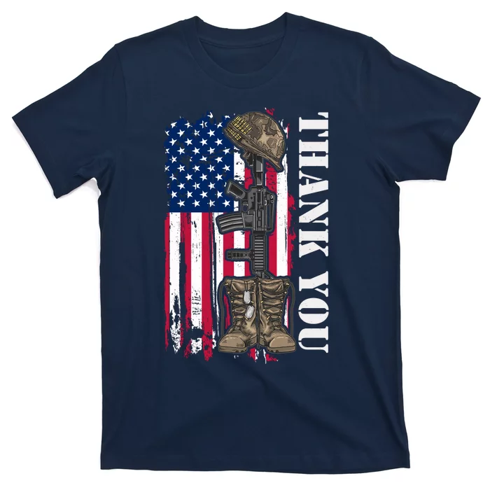 Thank You For Your Service Memorial Day USA American Flag T-Shirt