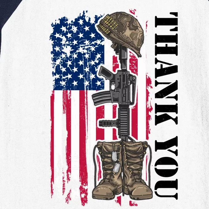 Thank You For Your Service Memorial Day USA American Flag Baseball Sleeve Shirt