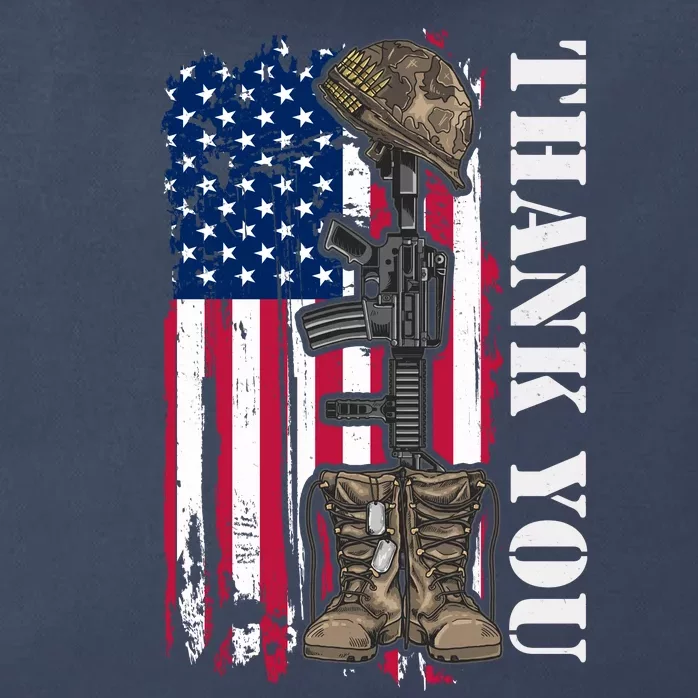 Thank You For Your Service Memorial Day USA American Flag Zip Tote Bag