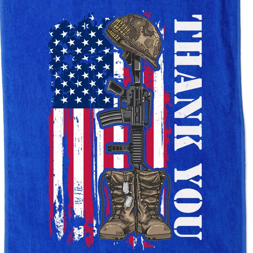 Thank You For Your Service Memorial Day USA American Flag Platinum Collection Golf Towel