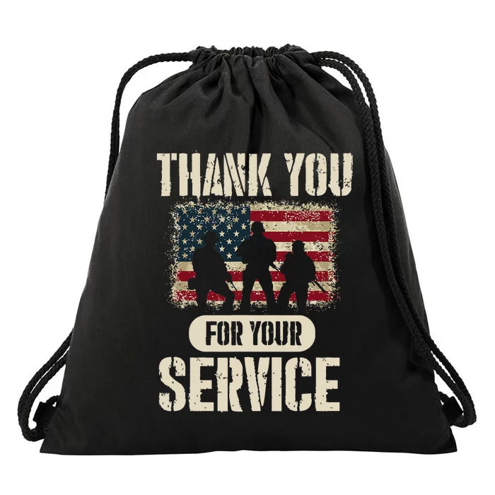 Thank You For Your Service Shirt, Patriotic Veterans Day Drawstring Bag