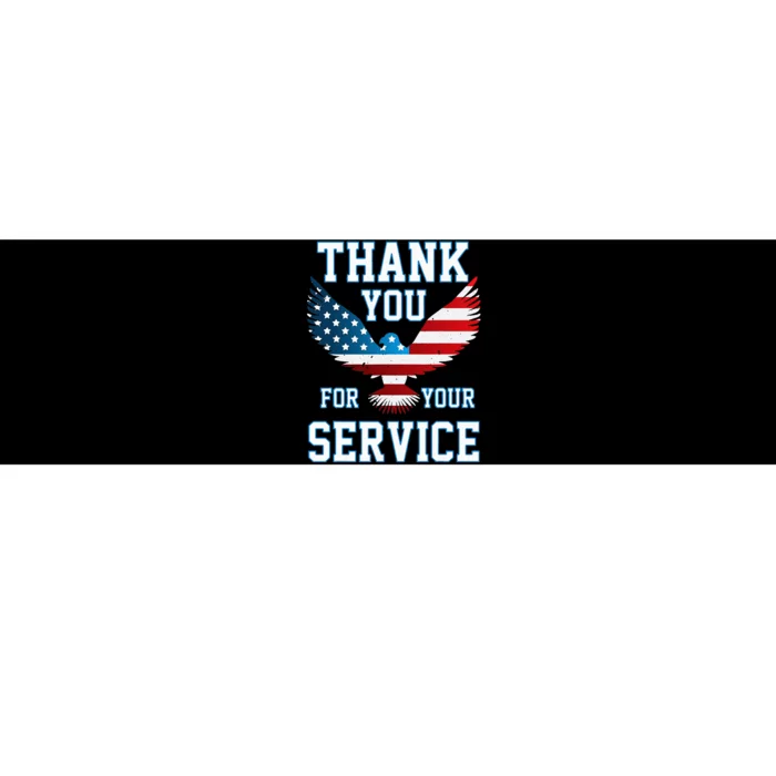 Thank You For Your Service Patriotic Eagle Bumper Sticker