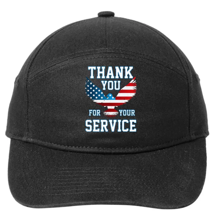 Thank You For Your Service Patriotic Eagle 7-Panel Snapback Hat