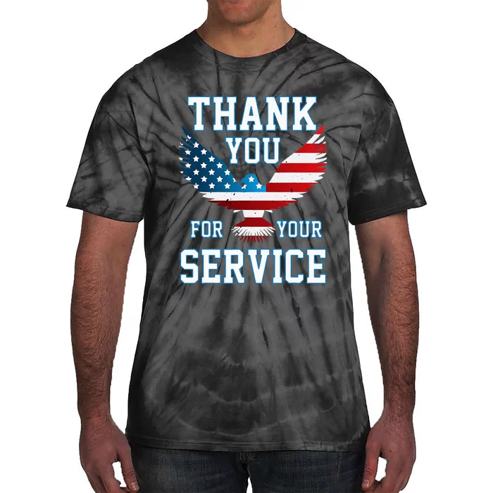 Thank You For Your Service Patriotic Eagle Tie-Dye T-Shirt