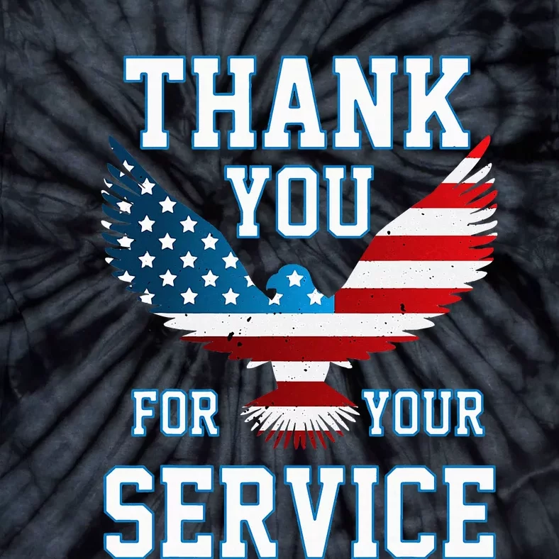 Thank You For Your Service Patriotic Eagle Tie-Dye T-Shirt