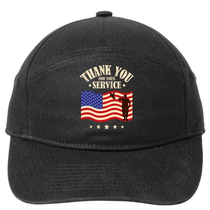 Thank you for your service retro veterans day 7-Panel Snapback Hat