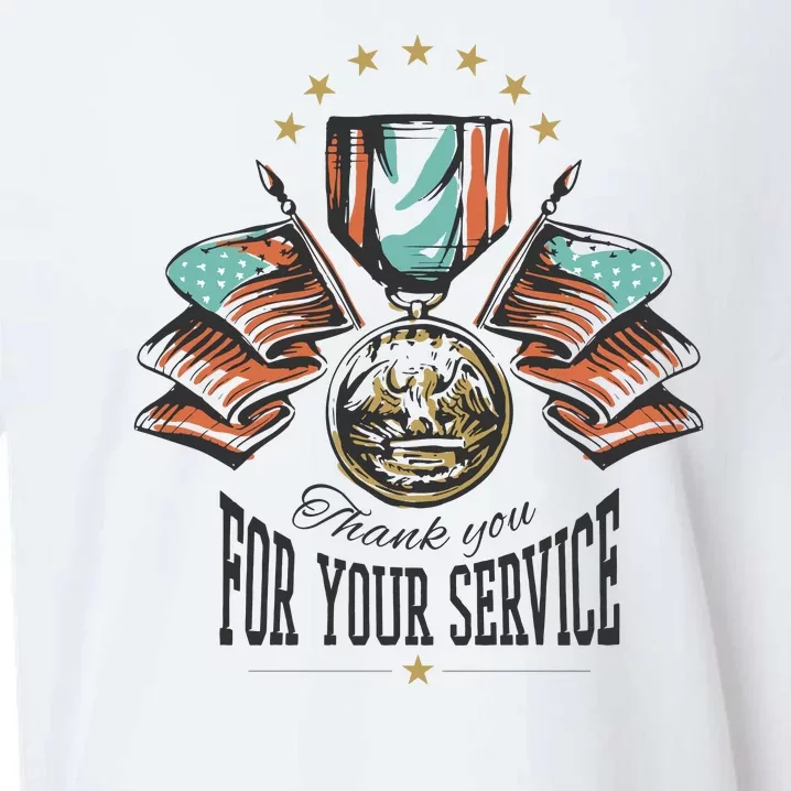 Thank You For Your Service Veteran Sueded Cloud Jersey T-Shirt