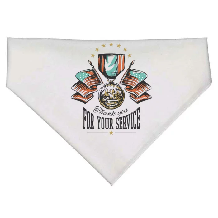 Thank You For Your Service Veteran USA-Made Doggie Bandana