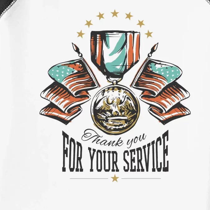 Thank You For Your Service Veteran Infant Baby Jersey Bodysuit