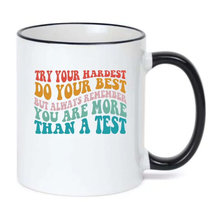 Try Your Hardest Do Your Best Teacher Te Day Black Color Changing Mug