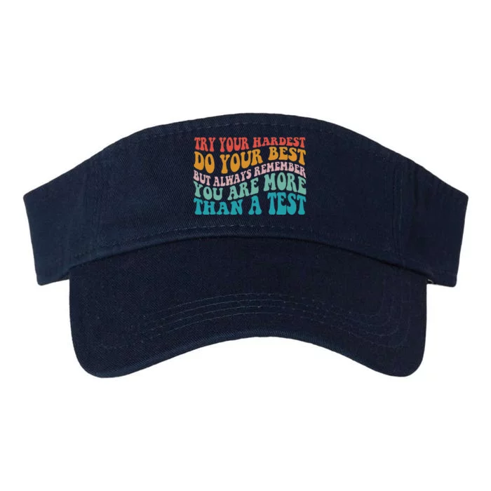 Try Your Hardest Do Your Best Teacher Te Day Valucap Bio-Washed Visor