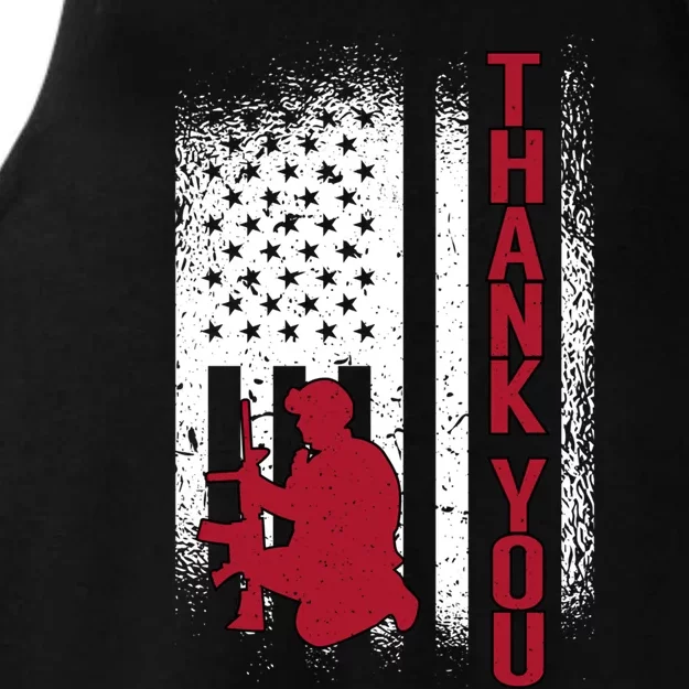 Thank You Honor The Soldiers Memorial Day Funny Gift Ladies Tri-Blend Wicking Tank