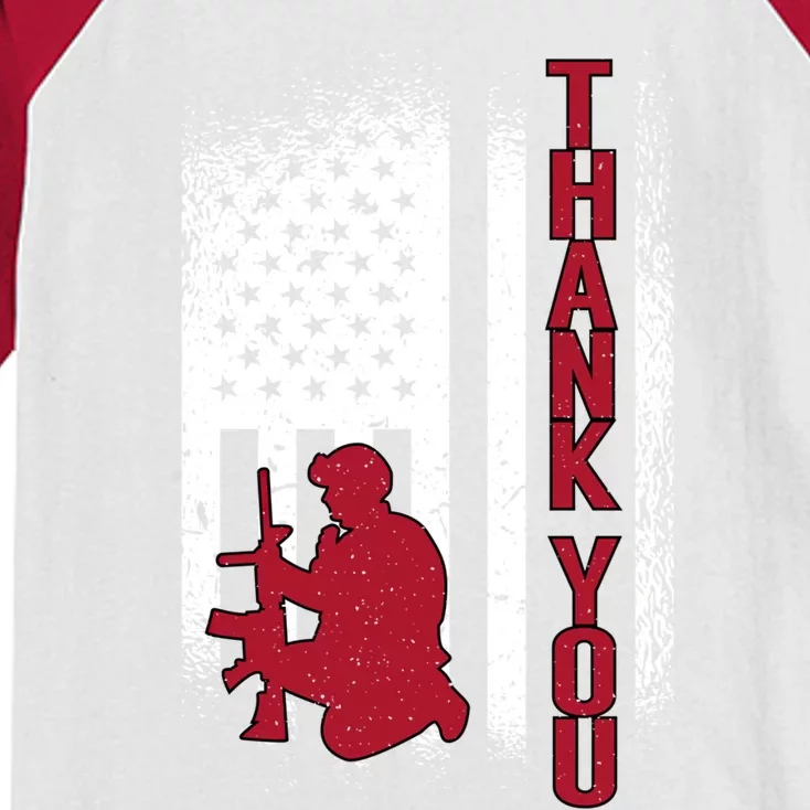 Thank You Honor The Soldiers Memorial Day Funny Gift Kids Colorblock Raglan Jersey