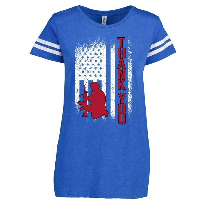 Thank You Honor The Soldiers Memorial Day Funny Gift Enza Ladies Jersey Football T-Shirt