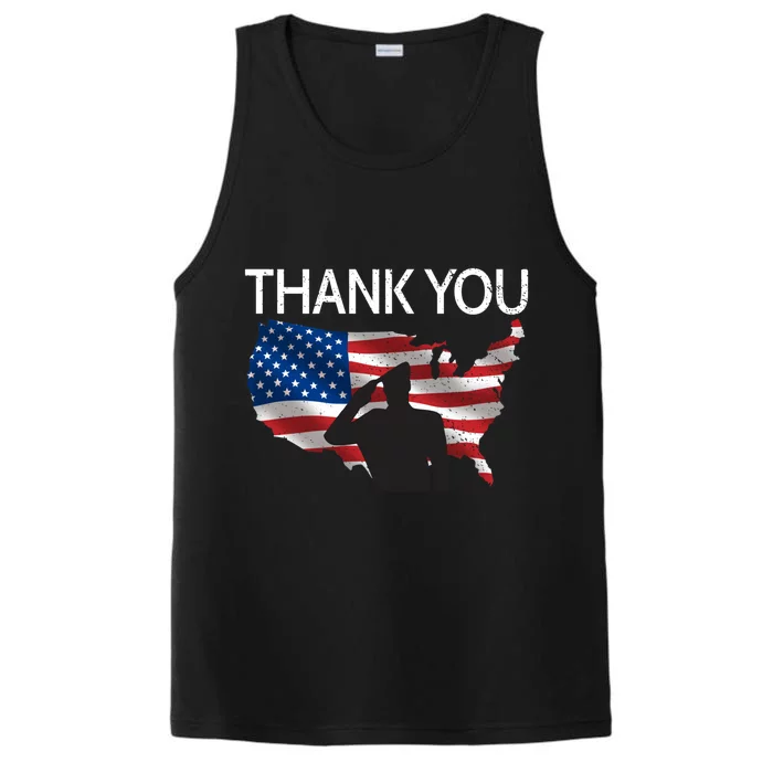 Thank You Honor The Soldiers Salute Memorial Day Gift Performance Tank