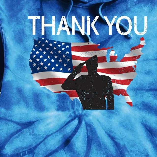 Thank You Honor The Soldiers Salute Memorial Day Gift Tie Dye Hoodie