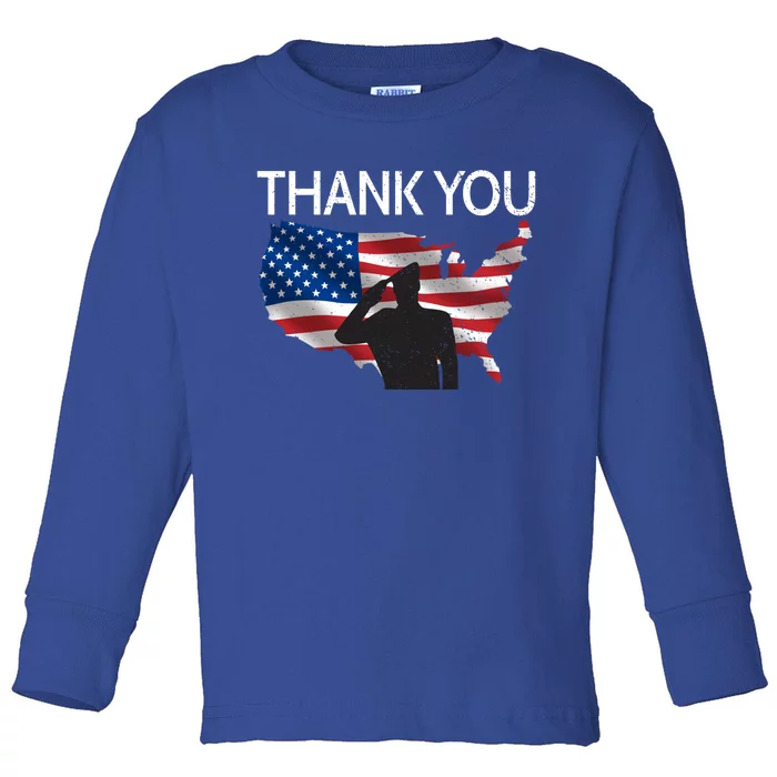 Thank You Honor The Soldiers Salute Memorial Day Gift Toddler Long Sleeve Shirt