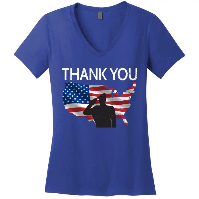 Thank You Honor The Soldiers Salute Memorial Day Gift Women's V-Neck T-Shirt