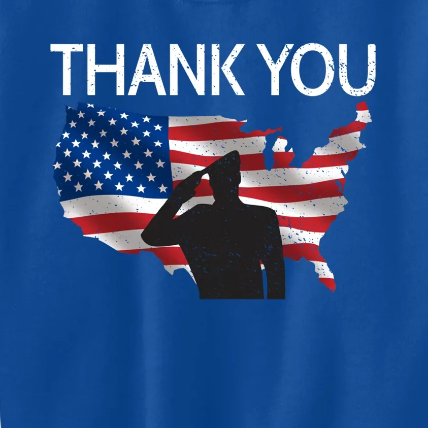 Thank You Honor The Soldiers Salute Memorial Day Gift Kids Sweatshirt