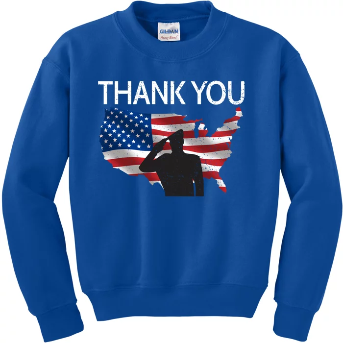 Thank You Honor The Soldiers Salute Memorial Day Gift Kids Sweatshirt