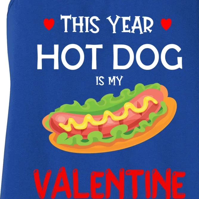 This Year Hot Dog Is My Valentine Sausage Lover Food Jokes Gift Women's Racerback Tank