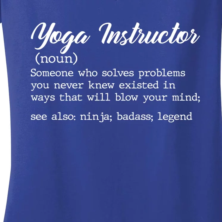 Teacher Yoga Instructor Definition Gift Women's V-Neck T-Shirt