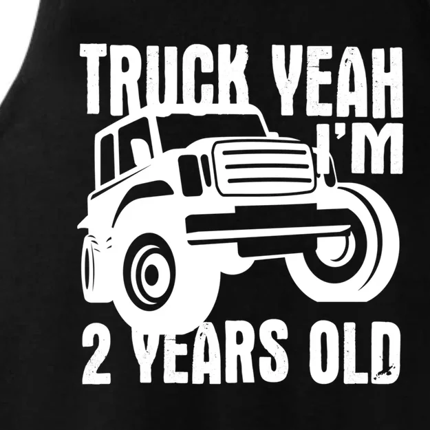 Truck Yeah Im Two Years Old Funny 2nd Birthday Gift Ladies Tri-Blend Wicking Tank