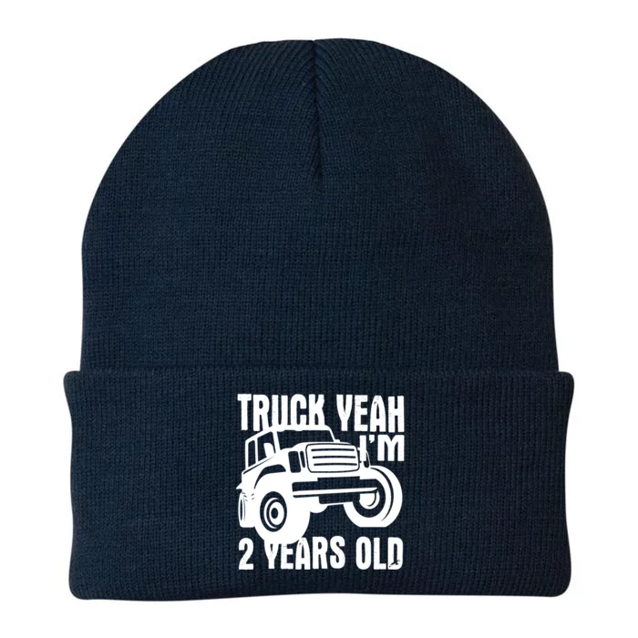 Truck Yeah Im Two Years Old Funny 2nd Birthday Gift Knit Cap Winter Beanie