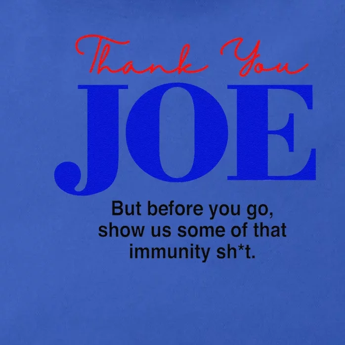 Thank You Joe! Funny Immunity Pun For President Biden Zip Tote Bag