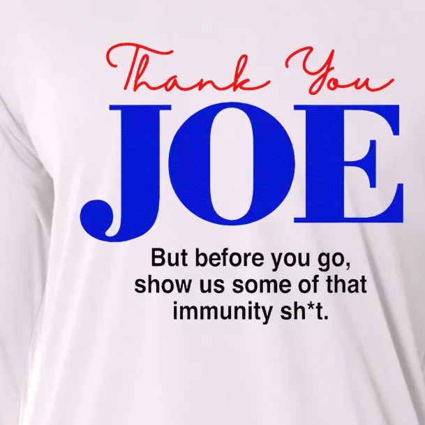 Thank You Joe! Funny Immunity Pun For President Biden Cooling Performance Long Sleeve Crew