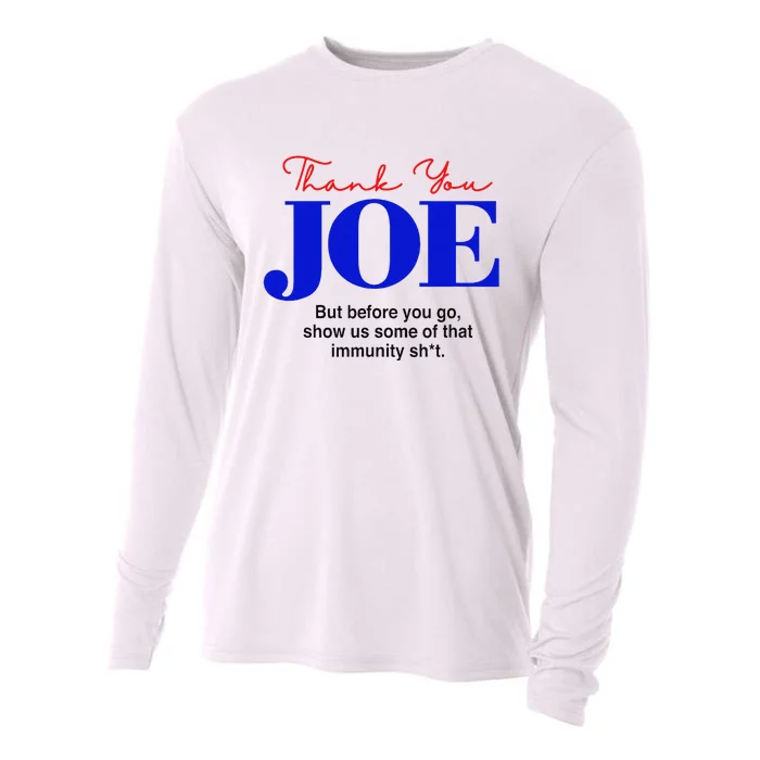 Thank You Joe! Funny Immunity Pun For President Biden Cooling Performance Long Sleeve Crew